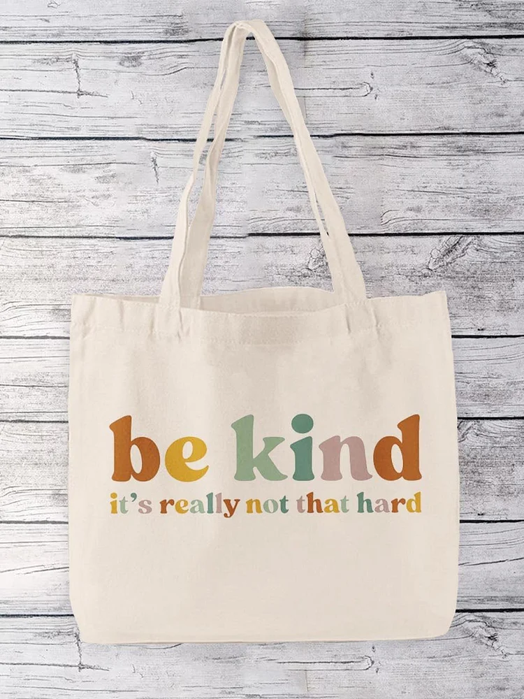 Be Kind It's Really Not That Hard Print Pattern Linen Tote Bag