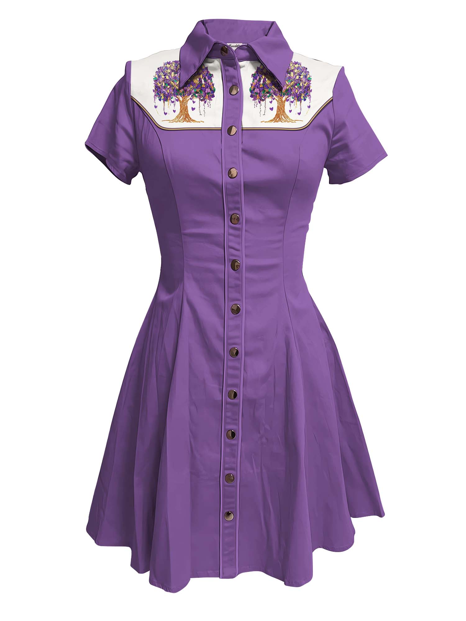Mardi Gras Tree - 100% Cotton Dress