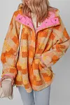 Women's Warm Bright Checkered Sherpa Hooded Jacket