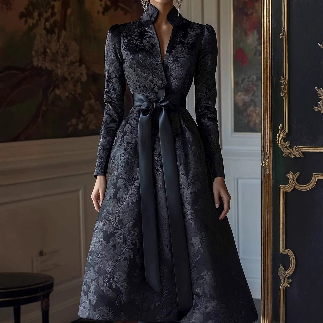 Athvotar Athvotar Elegant Spring And Autumn Long-Sleeved Vertevery Party Dress Explosion