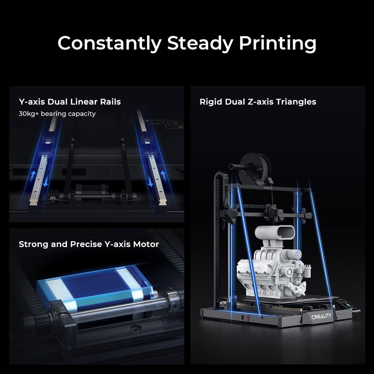 Creality 3D Printers CR-M4 Largest FDM 3D Printer 25-Point CR-Touch  Auto-Leveling Flexible PC Surface Fast-Heating Bed Quasi-Industrial Grade  Dual Y-axis Linear Rails 17.71 * 17.71 * 18.5in: : Industrial &  Scientific