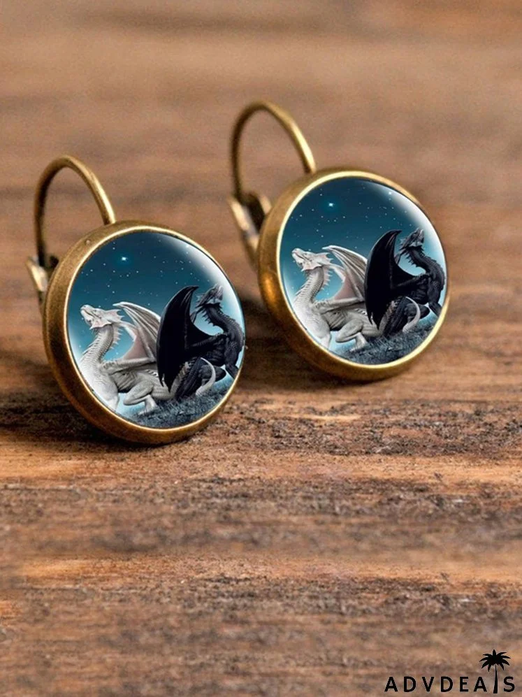 Western Dragon Pattern Earrings