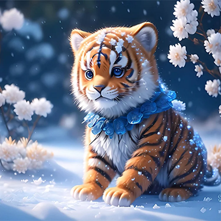 Winter Edition Zodiac Tiger 30*30CM(Canvas) Full Round Drill Diamond Painting gbfke