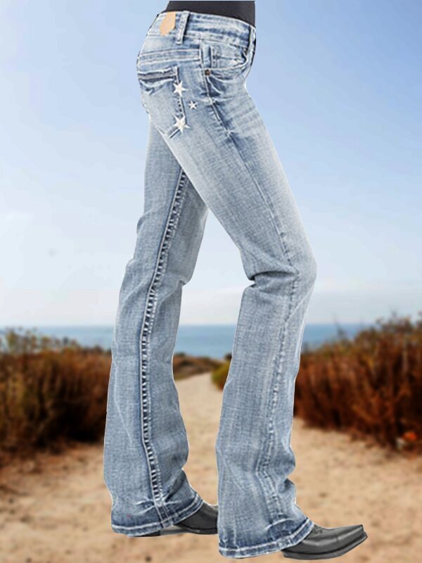 Mid Waist Women's Embroidered Xingx Jeans Slim For Women