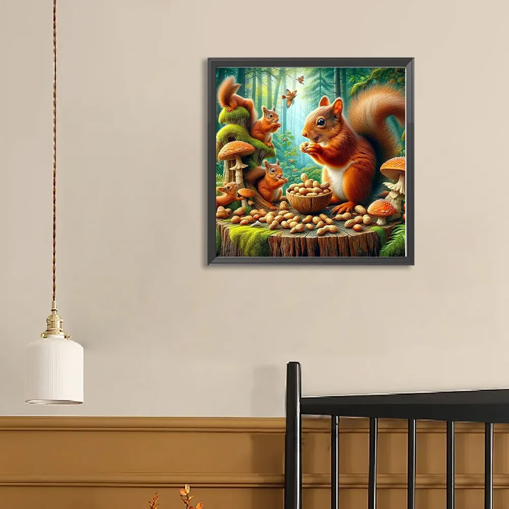 Diamond Painting - Full Round Drill - Autumn Squirrel(Canvas|40*40cm)