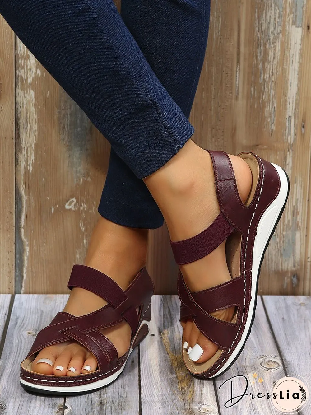 Casual Elastic Low Heel Sandals