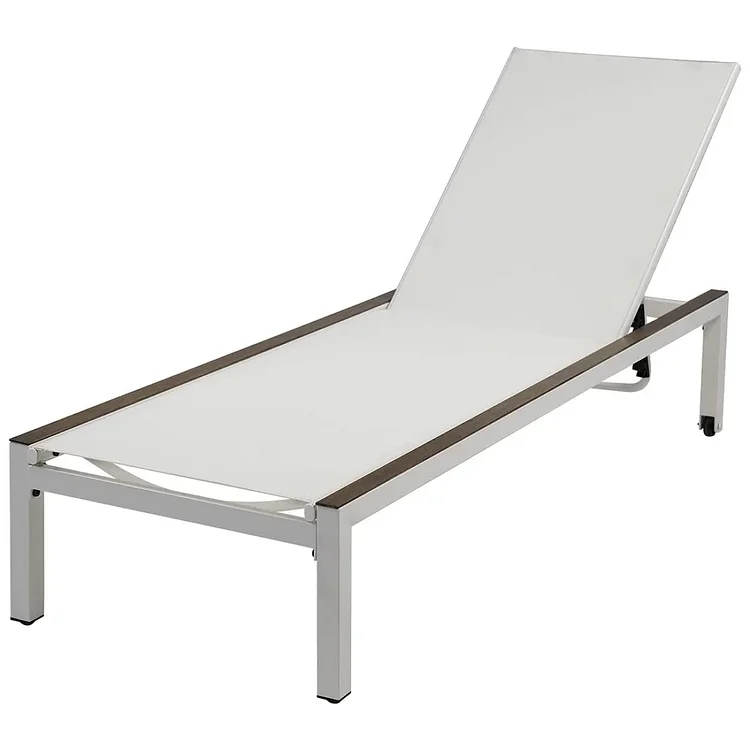 Outdoor Chaise Lounge Mesh Sling Lounge Chairs with Wheels 4