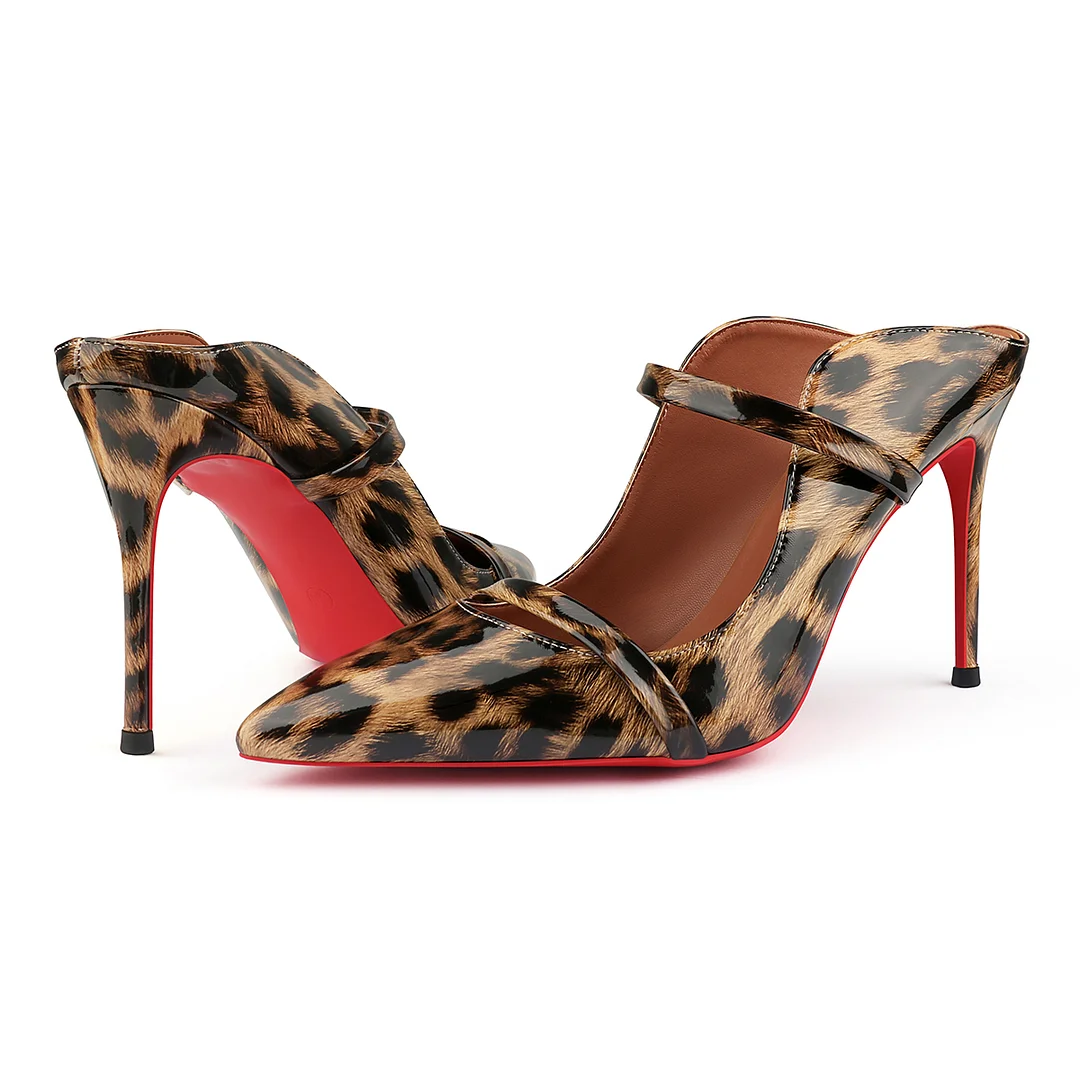 100mm Women's Party Classic Stiletto Red Bottom Shoes Slingback High Heels-MERUMOTE