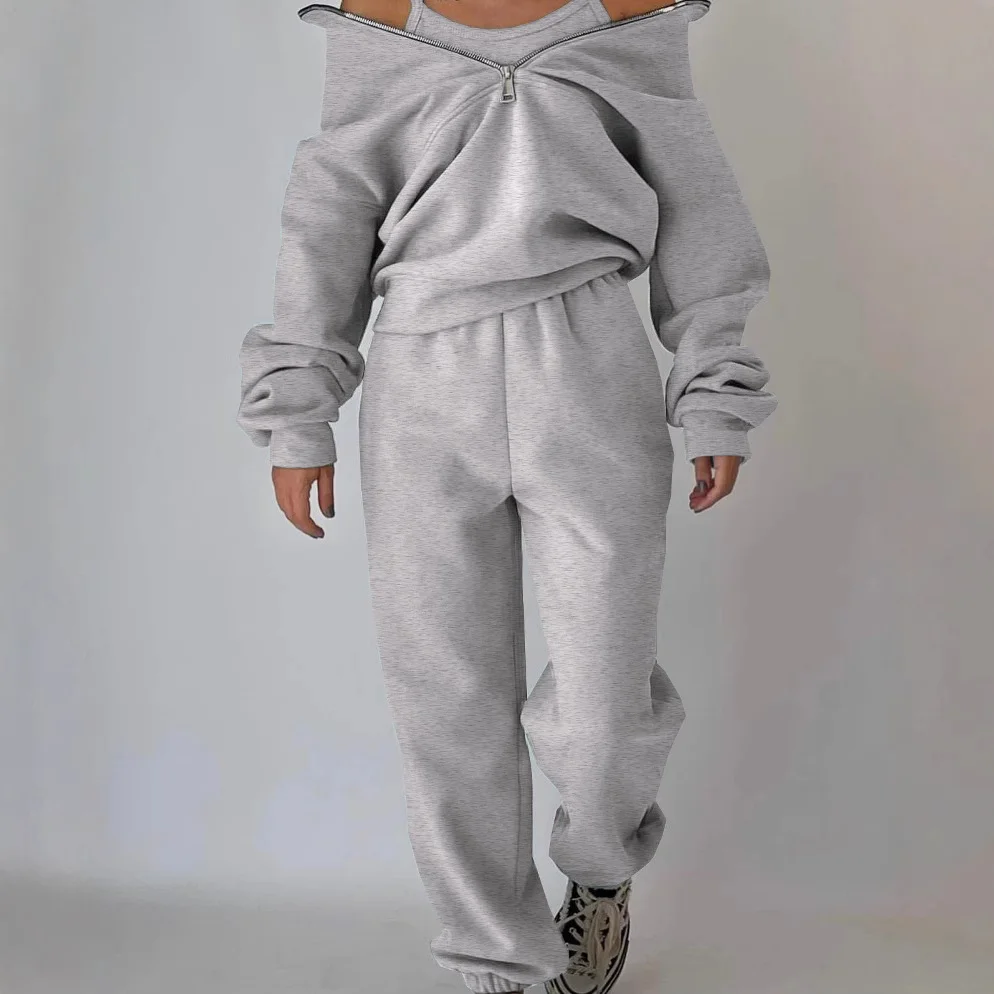 Nigikala Nigikala Ebay New Autumn Women's Clothing New Fashion Catch Velvet Sports Leisure Suit T5588