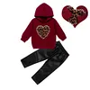 Toddler Baby Kid Girl Clothes Set Love Heart Pearl 2 Pcs Outfits