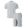 Men's Casual Waffle-Knit Two-Piece Set: Color-Block Stand Collar Short-Sleeve Top & Shorts by Inlyline