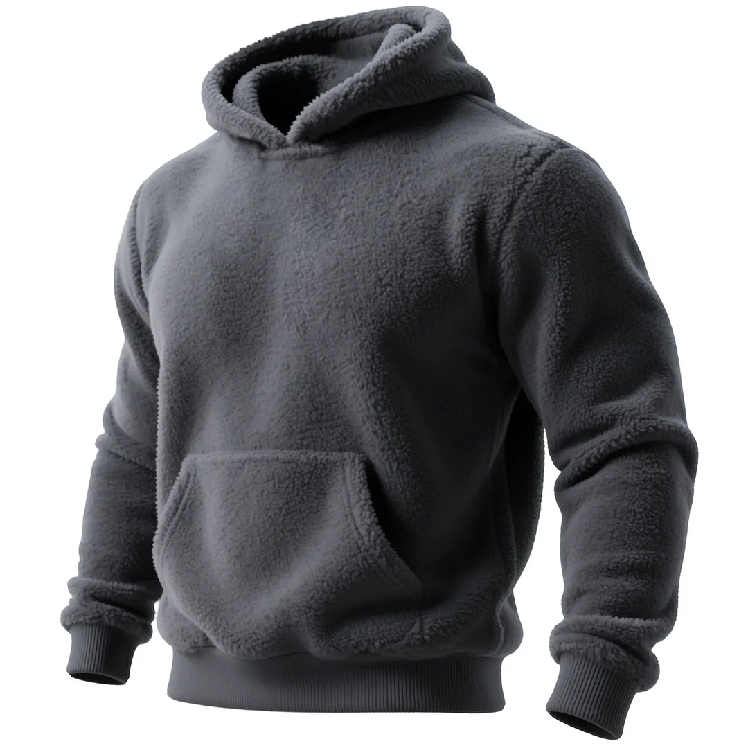 Cozy Hooded Sweatshirt for Winter - Stylish and Warm Pullover with Fuzzy Texture-inspireuse