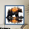 Silhouette Bear Forest-11CT Stamped Cross Stitch 45*45cm/17.72*17.72in