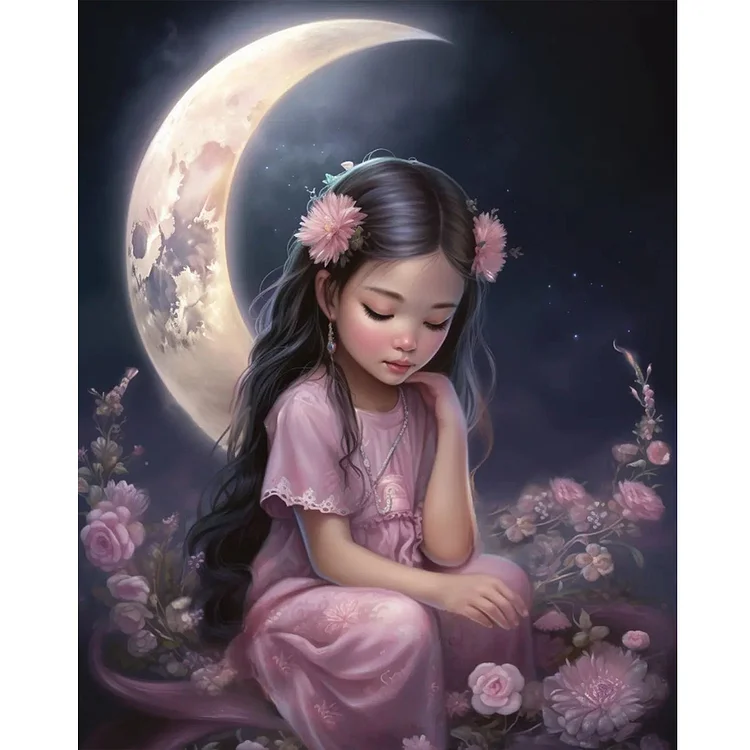 Fantasy Moon Girl 40*50CM (Canvas) Full Round Drill Diamond Painting gbfke