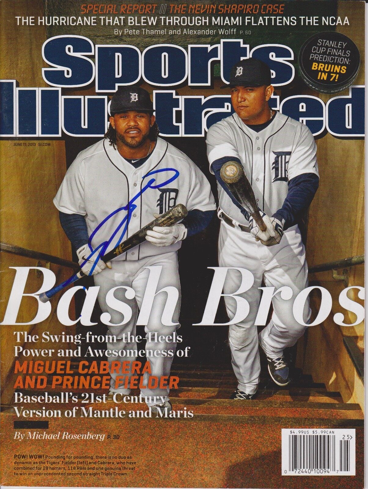 PRINCE FIELDER signed SPORTS ILLUSTRATED DETROIT TIGERS *MIGUEL CABRERA*