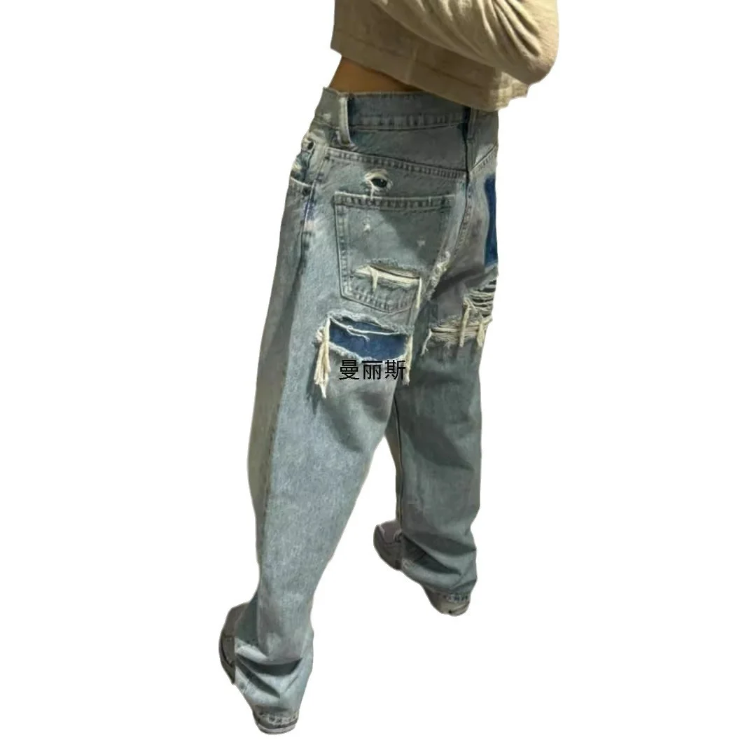 Nigikala Nigikala Blue Low-Rise Straight Tube Trousers Jeans Women's Small 2025 New Spring