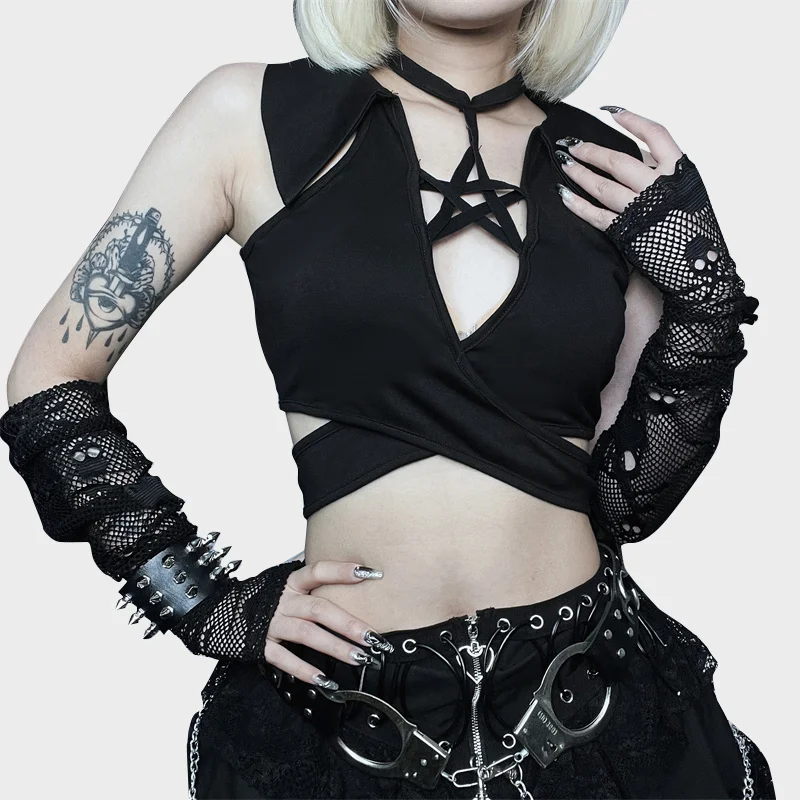 Dark Black Wind Pentagram Sleeveless Top