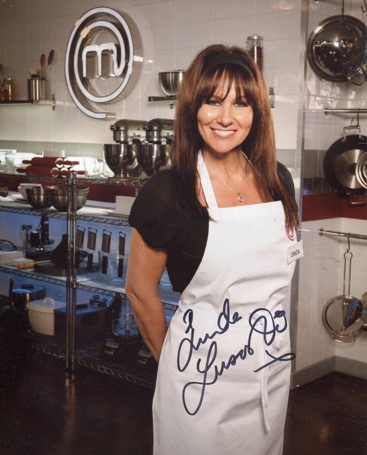 Model & Page 3 girl Linda Lusardi signed Celebrity Masterchef Photo Poster painting UACC DEALER