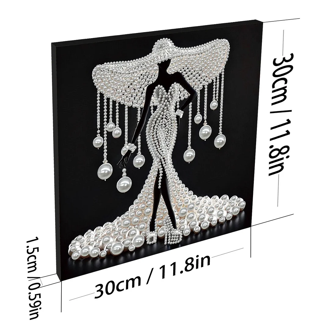 Elegant Lady - DIY Pearl Diamond Art Kit With Frame 30*30cm
