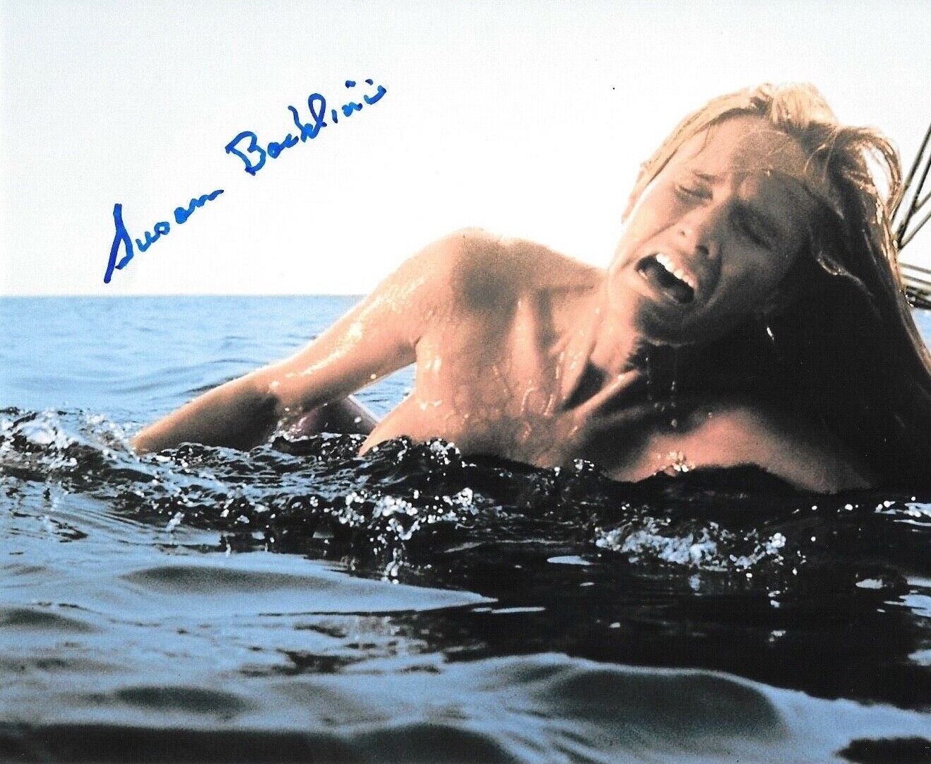 * SUSAN BACKLINIE * signed 8x10 Photo Poster painting * JAWS CRISSIE * PROOF * COA * 16