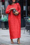 Women's Glittery Sequin Long Sleeve Maxi Dress