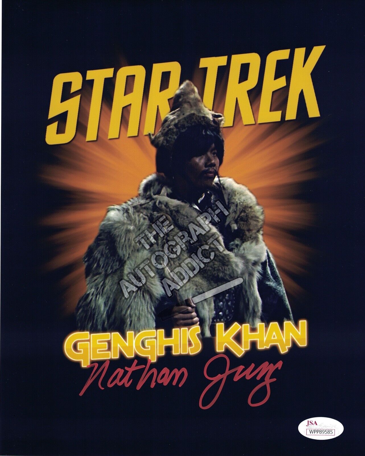 NATHAN JUNG Signed STAR TREK 8x10 GENGHIS KHAN Photo Poster painting IN PERSON Autograph JSA COA