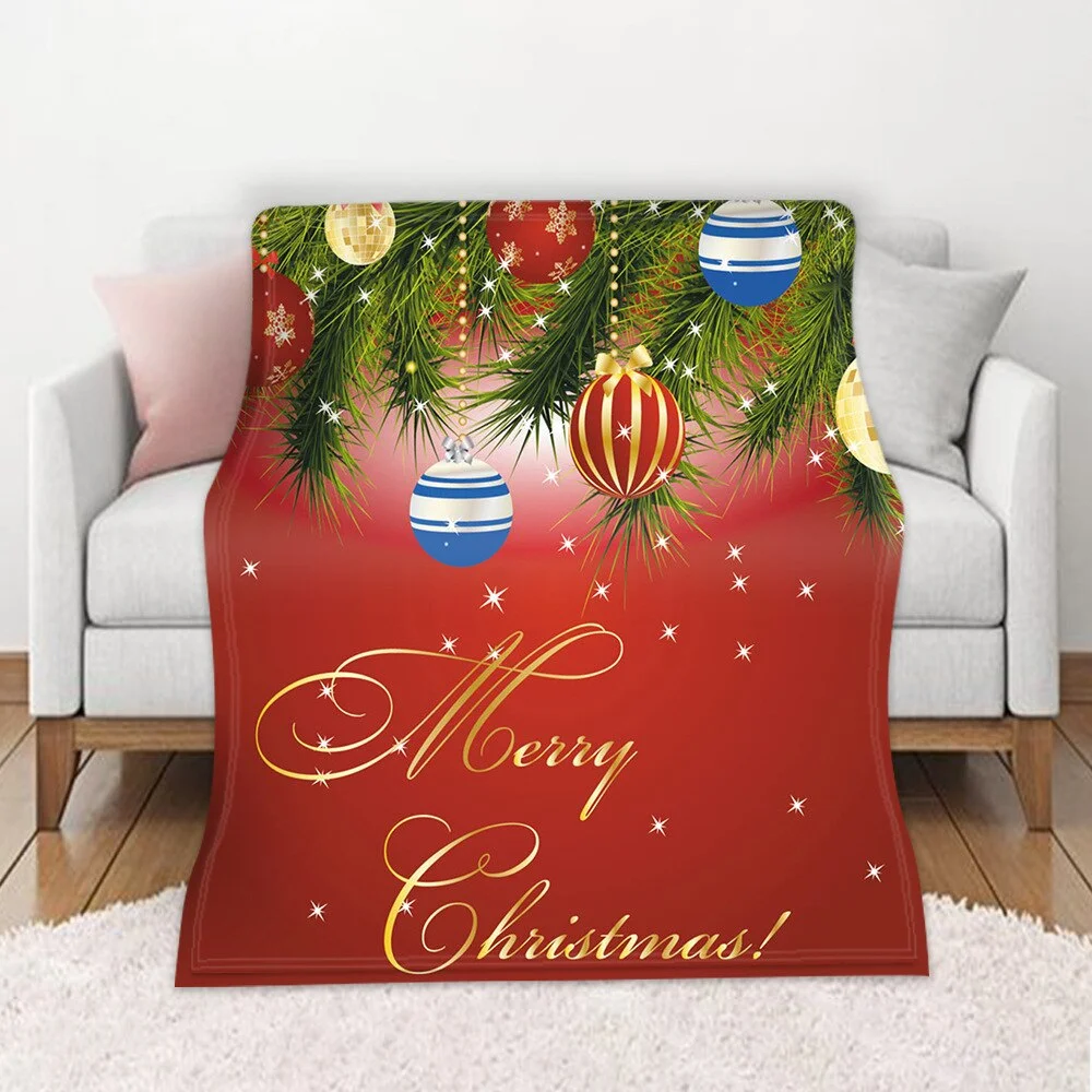 Christmas Blanket Winter Warm Decorative Sofa Living Room Rest Bed To Sleep Flannel Printed Pattern Home Blanket