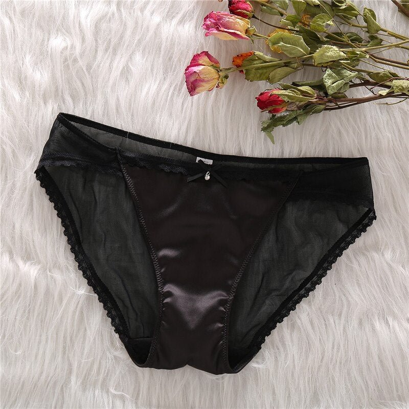 Transparent Panties Women's Briefs Lace Underwear Femme Hot Erotic Woman Diamond Mesh 4 Colors Sexy Underpants For Ladies S-L