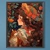 Diamond Painting -DIY Round Partial AB Drill Cat and Girl(45x55cm)