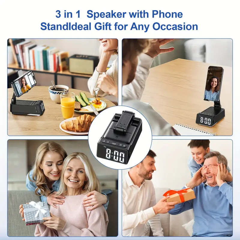 birthday gifts for men women cell phone stand wireless speaker with anti slip base stocking stuffer cool gadget anniversary idea gift for him her husband wife dad mom dad gift induction speaker for iphone Product details 6