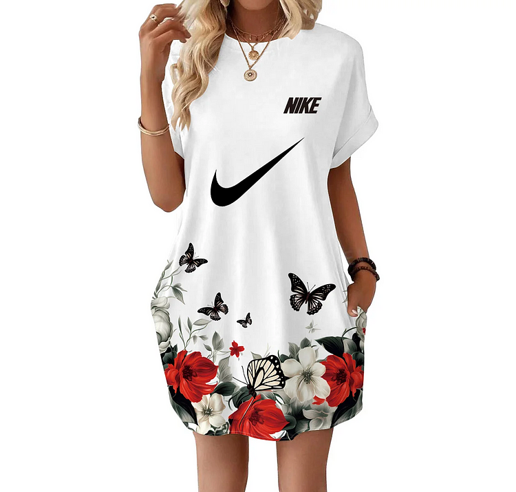 NOVÉ DÁMSKE ŠATY NIKE S KRÁTKYM RUKÁVOM A VRECKOM