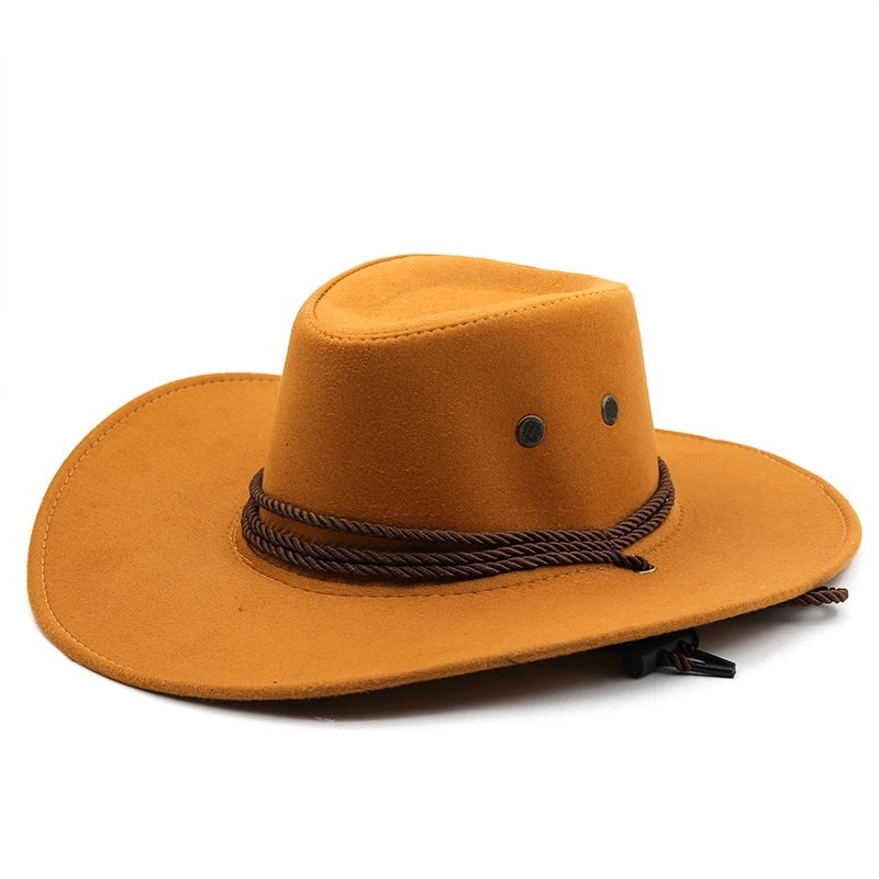 Western Denim Hat Big Brim Suede Outdoor Retro Top Hat British Jazz Hot