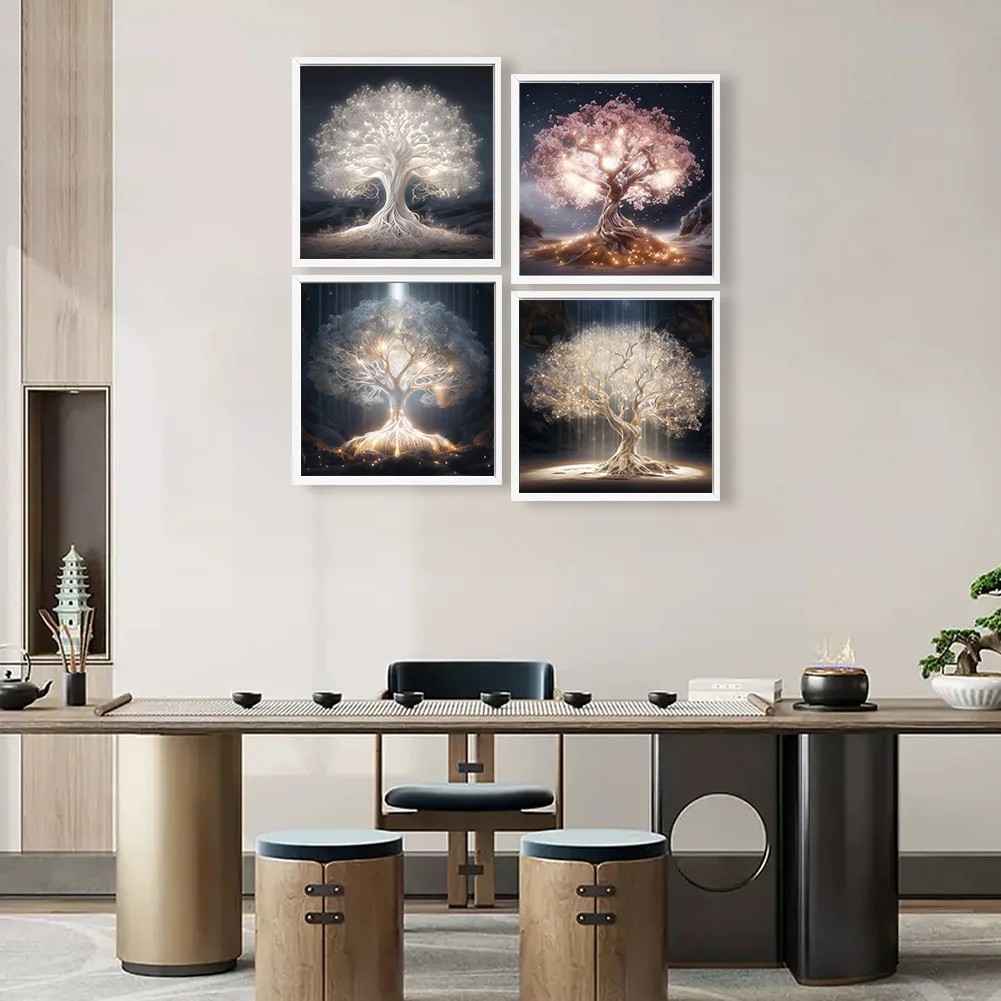 4pcs Diamond Painting - Full Round Drill - Life Tree(Canvas|30*30cm)