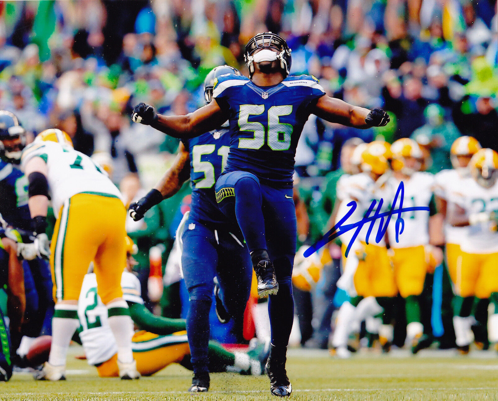 CLIFF AVRIL SEATTLE SEAHAWKS COLOR ACTION SIGNED 8x10