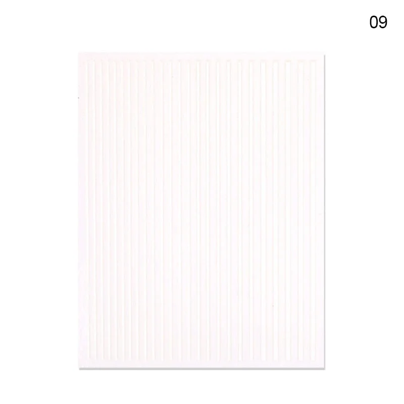 1pc Black White 3D Nail Stickers Metal Gold Silver Geometric Tassel Strip Line Adhesive Transfer Decals Nail Art DIY Design