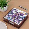Wooden DIY Octopus Diamond Painting Kit Note Box with 160 Papers for Office Desk