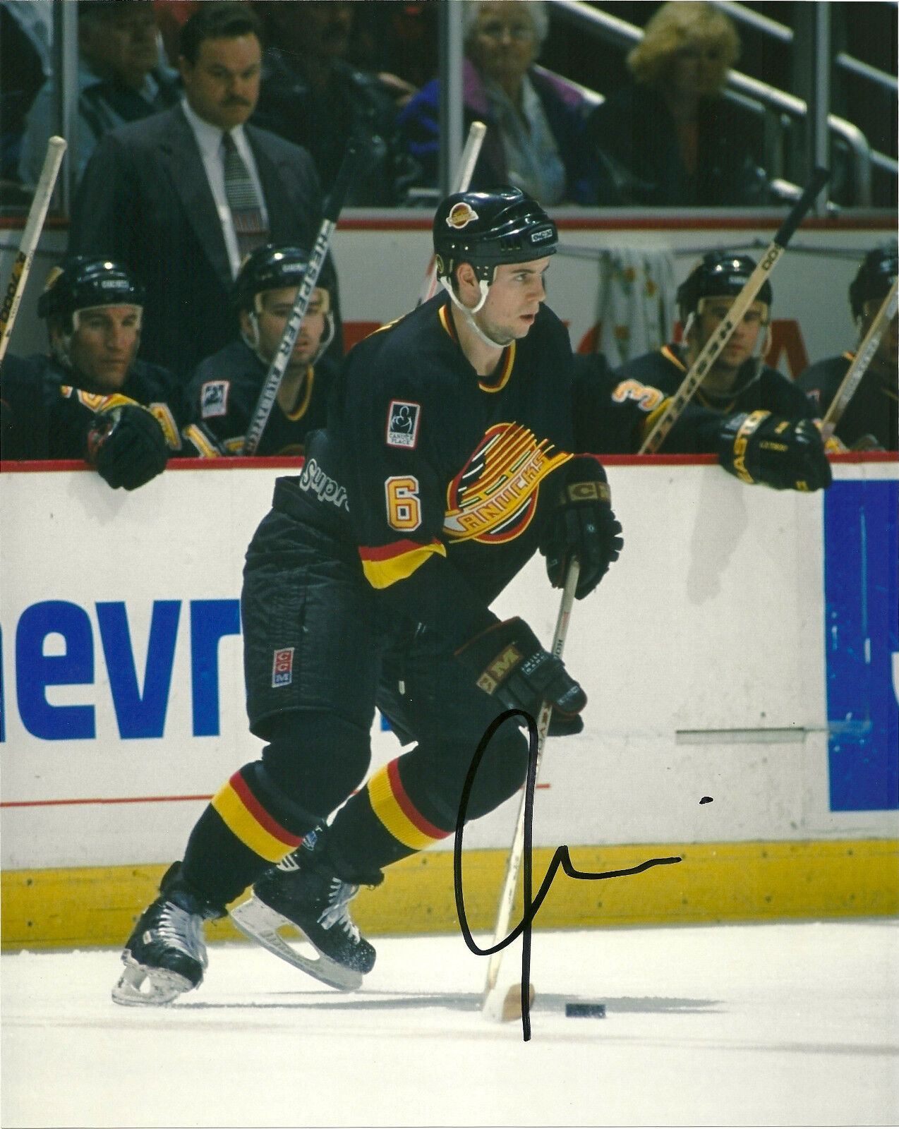 Vancouver Canucks Adrian Aucoin Autographed Signed 8x10 Photo Poster painting COA