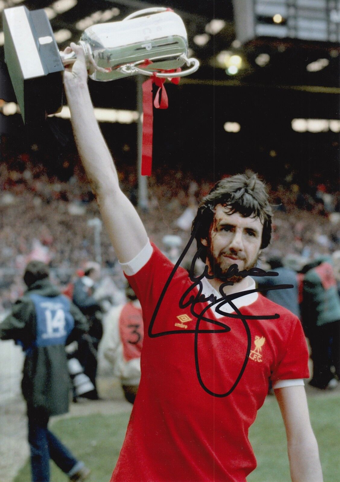 LIVERPOOL HAND SIGNED MARK LAWRENSON 12X8 Photo Poster painting.