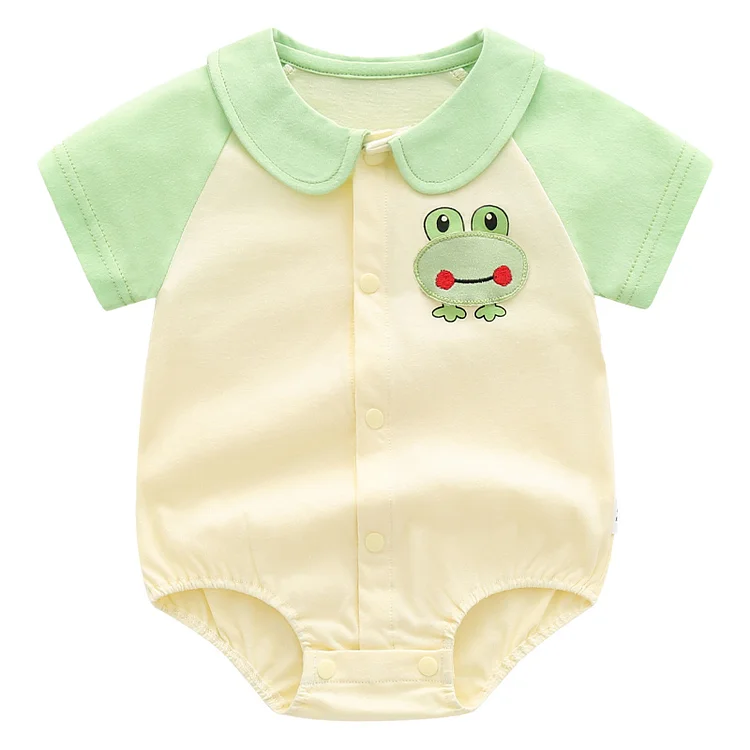 Baby Flog Color Block Short Sleeve Cotton Bodysuit