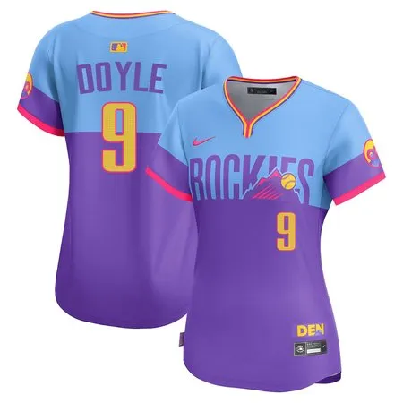 Women's Colorado Rockies #9 Brenton Doyle  Purple/Light Blue 2025 City Connect Elite Player Jersey