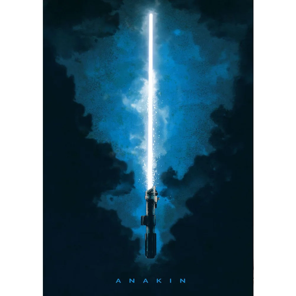 Full Round Diamond Painting 30*40cm - Silhouette Lightsaber