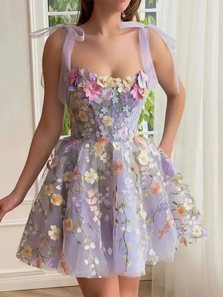 Women Sexy Off Shoulder Flower Print Dress Elegant Long Sleeve Slim Bubble Party Dresses 2023 Autumn Chic Evening Tutu Vestidos