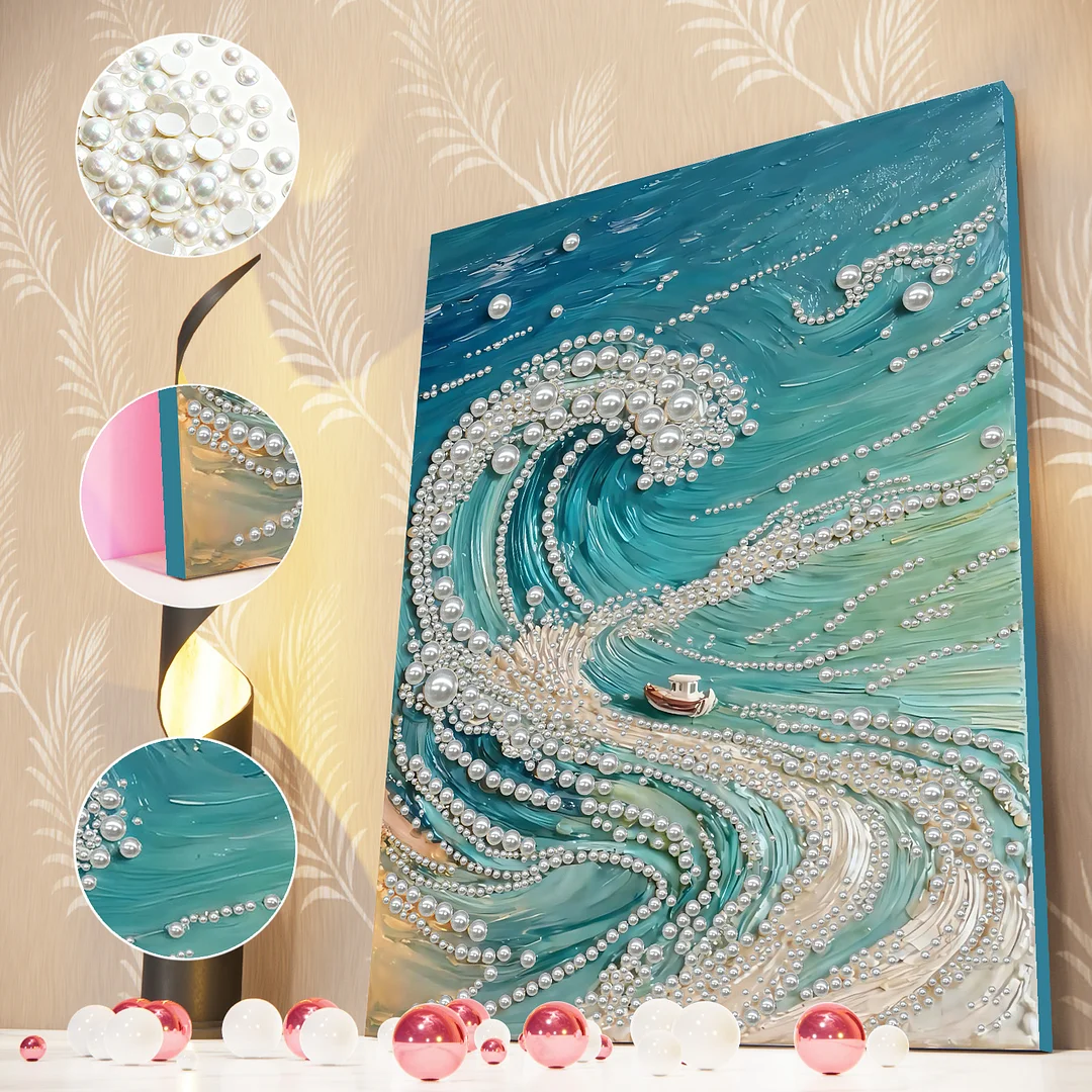 Waves - DIY Pearl Diamond Art Kit With Frame 30*40cm