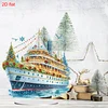 2D Flat Christmas Print DIY Diamond Painting Desktop Ornaments Kit Table Decor