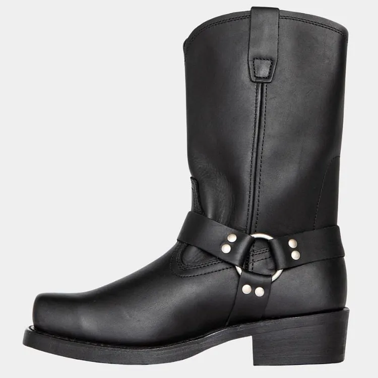 Women&acirc;&euro;&trade;s Vintage Cowboy Boots &acirc;&euro;&ldquo; Durable Western Harness Design with Classic Square Toe