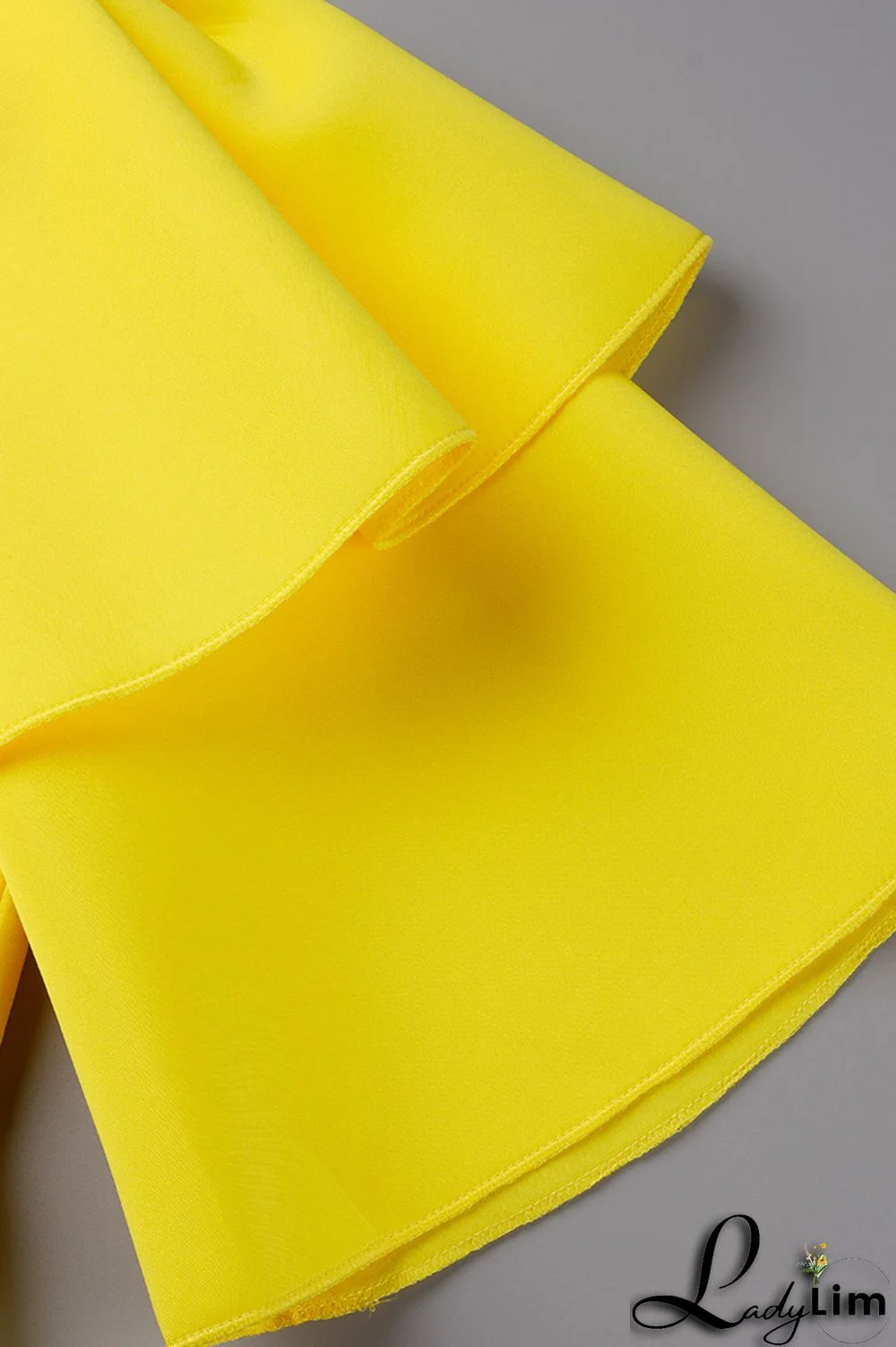 Yellow Fashion Formal Solid Patchwork Half A Turtleneck Evening Dress