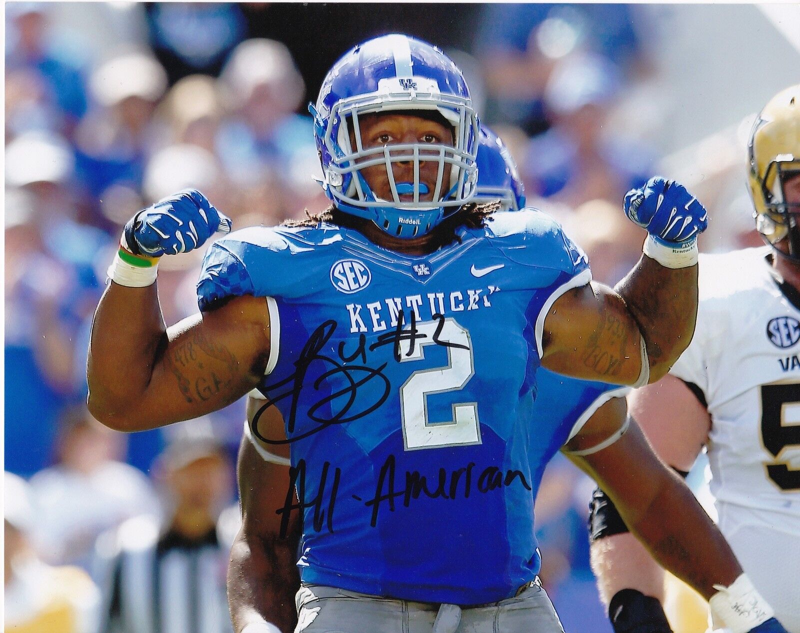 BUD DUPREE KENTUCKY WILDCATS ACTION SIGNED 8x10