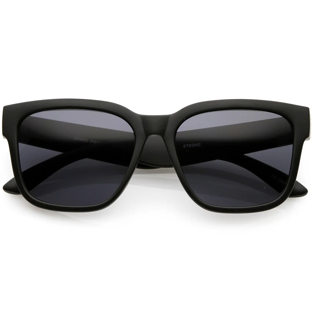 Classic Horn Rimmed glasses Wide Arms Neutral Colored Square Lens 55mm