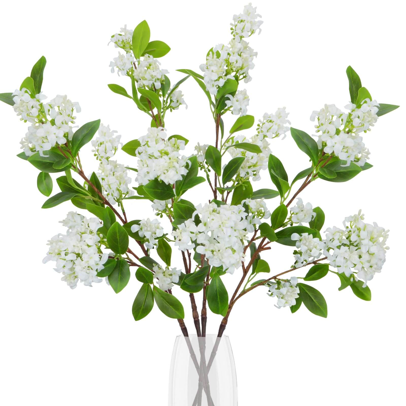 30" Artificial White Forsythia Orchid Stems (4 PCS)