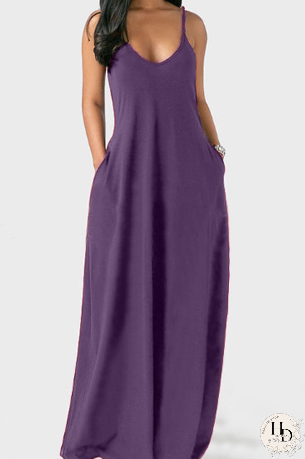 Wine Red Milk. Fashion Sexy Casual Spaghetti Strap Sleeveless Slip Princess Dress Floor-Length Solid Dresses